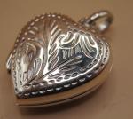 Charming Silver Heart Shaped Antique Photo Locket