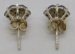 Vintage Art Deco Tanzanite Flower Stud Earrings