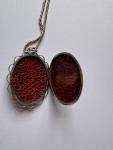 Victorian Silver Floral Locket Pendant Necklace