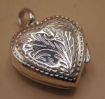 Charming Silver Heart Shaped Antique Photo Locket