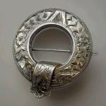 Victorian Floral Silver Brooch from the 1880s