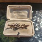 Antique 9ct Rose Gold Love Brooch