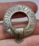 Victorian Floral Silver Brooch from the 1880s