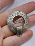 Victorian Floral Silver Brooch from the 1880s