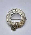 Victorian Floral Silver Brooch from the 1880s