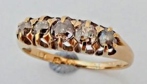 Victorian 18ct Gold Five Stone Diamond Ring