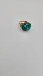Victorian 9K Gold Silver Turquoise Bombe Ring