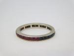 Vintage 1920s Platinum Ruby Sapphire Eternity Ring