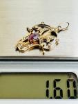 Edwardian 9k Gold Amethyst & Seed Pearl Pendant