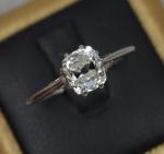 Vintage 1.15ct Old Cut Diamond Platinum Engagement Ring