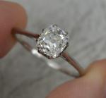 Vintage 1.15ct Old Cut Diamond Platinum Engagement Ring