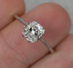 Vintage 1.15ct Old Cut Diamond Platinum Engagement Ring