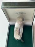 Antique Engraved Sterling Silver Hinged Bangle