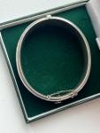 Antique Engraved Sterling Silver Hinged Bangle