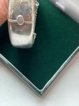 Antique Engraved Sterling Silver Hinged Bangle