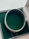 Antique Engraved Sterling Silver Hinged Bangle