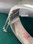 Antique Engraved Sterling Silver Hinged Bangle