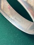 Antique Engraved Sterling Silver Hinged Bangle