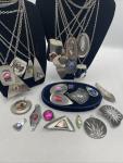 23 Vintage Stainless Steel Costume Jewelry Pieces