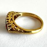 Antique 18ct Gold Seven Stone Ruby Diamond Ring