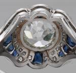 Vintage Round Cut Sapphire Engagement Ring 925 Silver