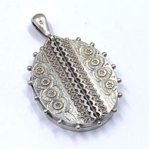 Victorian Sterling Silver Large Antique Locket
