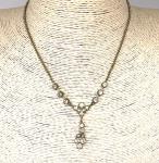 Edwardian Art Deco Gold Tone Paste Necklace