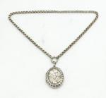 Victorian Sterling Silver Ivy Leaf Locket Necklace