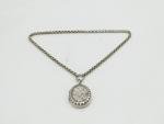 Victorian Sterling Silver Ivy Leaf Locket Necklace