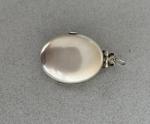 Victorian Silver Oval Photo Locket Necklace