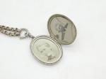 Victorian Sterling Silver Ivy Leaf Locket Necklace
