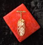 Vintage Glass Grapes Brooch