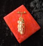 Vintage Glass Grapes Brooch