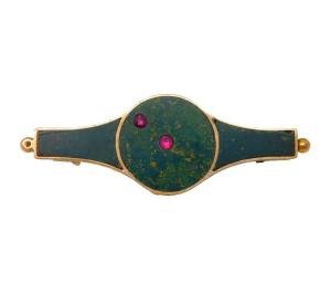 Edwardian 9ct Gold Jasper Ruby Constellation Brooch