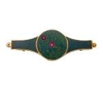 Edwardian 9ct Gold Jasper Ruby Constellation Brooch