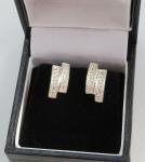 Vintage Art Deco Sterling Silver Zirconia Earrings