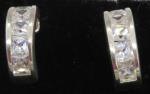 Vintage Art Deco Sterling Silver Clear Stone Earrings