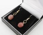 Brown Agate Vintage Art Deco Droplet Earrings