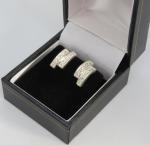 Vintage Art Deco Sterling Silver Zirconia Earrings