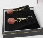 Brown Agate Vintage Art Deco Droplet Earrings