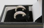 Vintage Art Deco Sterling Silver Clear Stone Earrings
