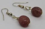 Brown Agate Vintage Art Deco Droplet Earrings