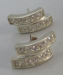 Vintage Art Deco Sterling Silver Zirconia Earrings