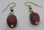 Brown Agate Vintage Art Deco Droplet Earrings