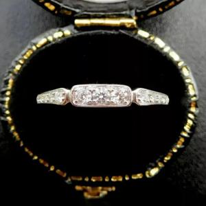 Vintage Stackable Wedding Band in 14K White Gold