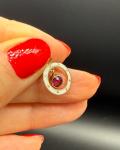 Art Deco 9CT Gold White Enamel Garnet Pendant