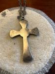 Vintage Gothic Cross Pendant Necklace with Moonstones