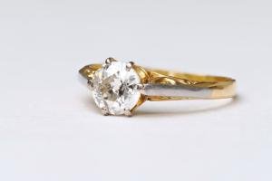 Victorian Yellow Gold Diamond Solitaire Engagement Ring