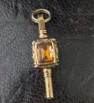 9ct Gold Cased Foiled Paste Watch Key Pendant
