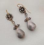 Edwardian Blue Foiled Paste Floral Drop Earrings